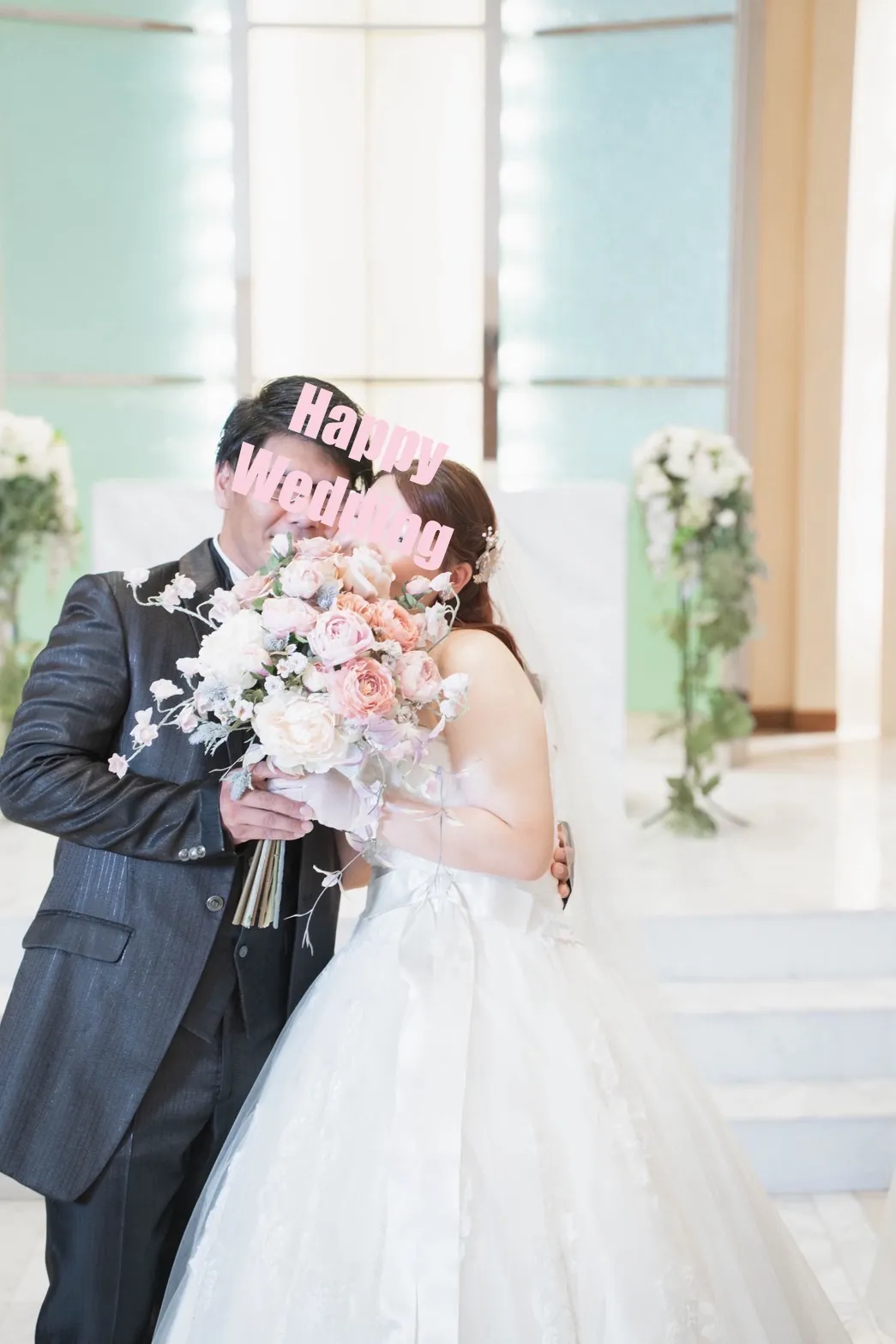 ブラウンベージュ×ピンク　クラッチブーケ