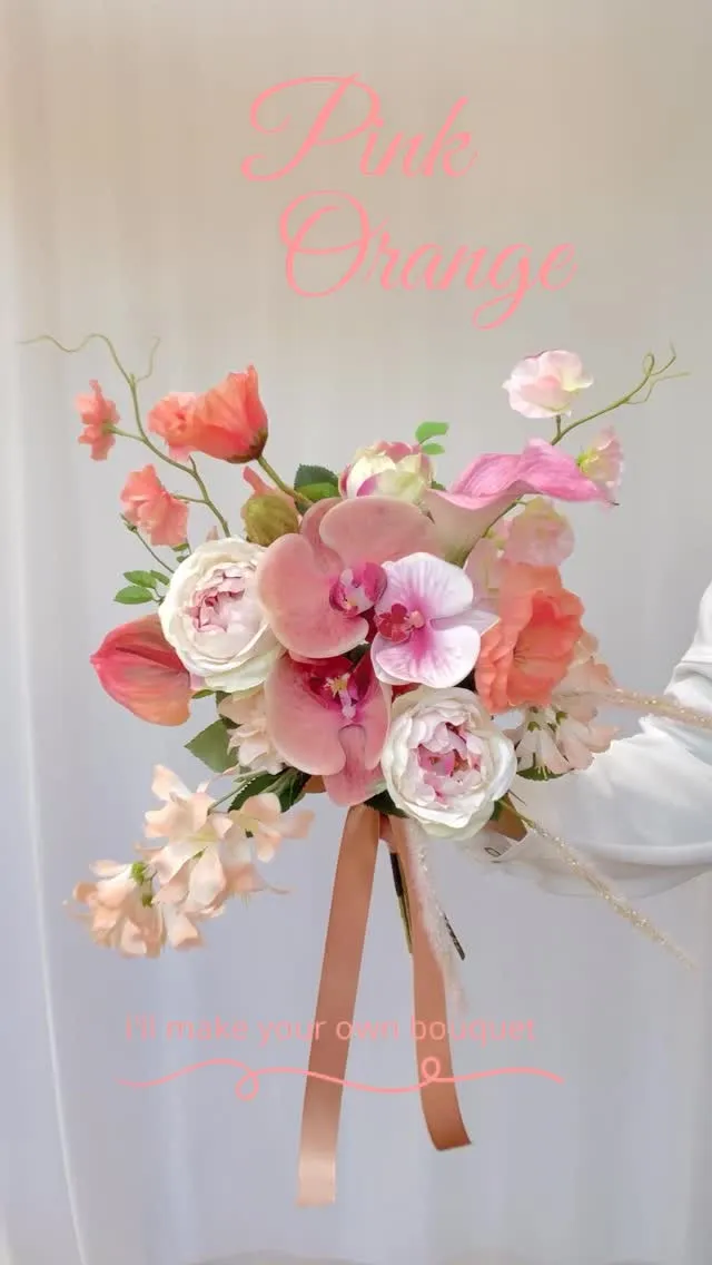 上品な春色でまとめたウェディングブーケ💐